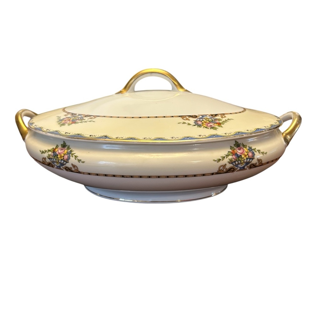 Antique Replacement China 1920s Noritake Round Covered Vegetable Bowl in Mariana